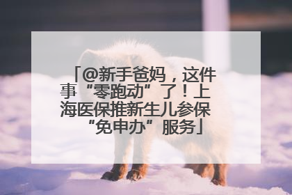 @新手爸妈，这件事“零跑动”了！上海医保推新生儿参保“免申办”服务