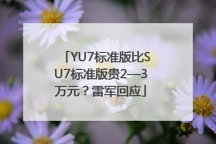 YU7标准版比SU7标准版贵2—3万元？雷军回应